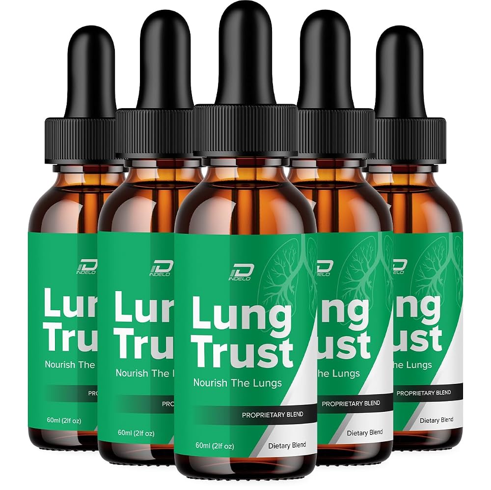 Indelo Lung Trust Liquid Supplement Drops - 5 Pack