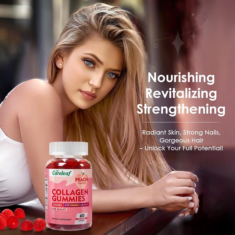careleaf Sugar Free Collagen Gummies with Vitamin C & E - 60 Gummies - image 4