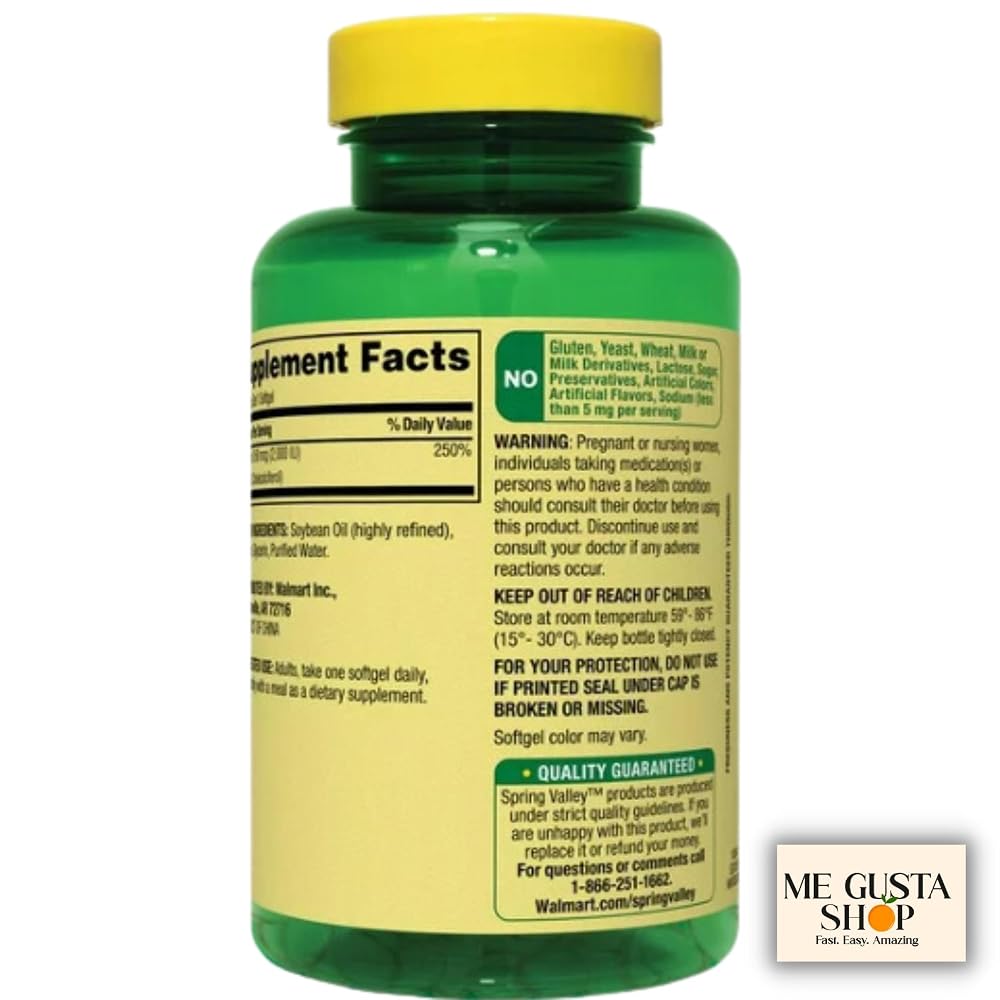 Spring Valley Vitamin D Supplement Softgels 2000 IU - 400 Softgels - image 4