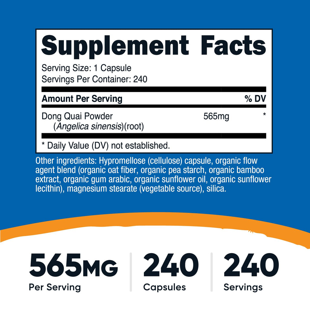 Nutricost Dong Quai 565mg, 240 Capsules