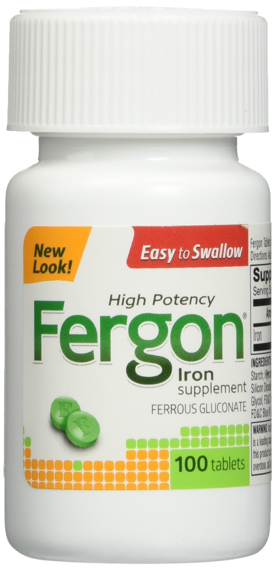 Fergon High Potency Iron Supplement Tablets - 100 Count