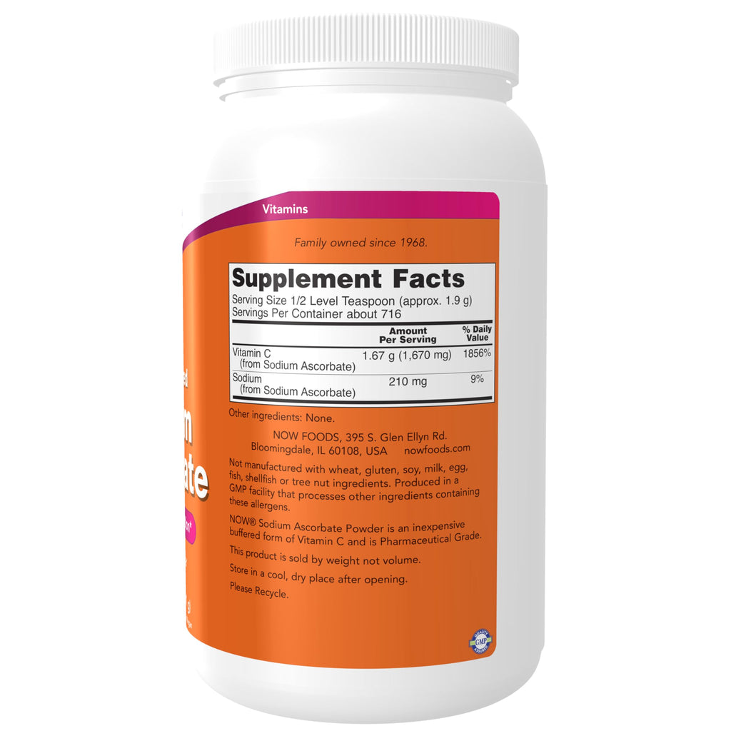 Now Foods Sodium Ascorbate Powder, Buffered, Antioxidant Protection