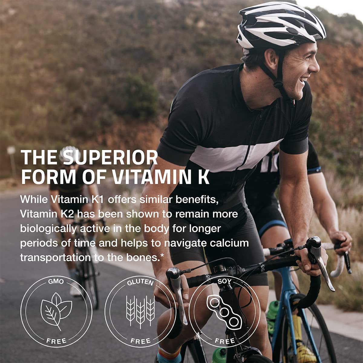Bronson Flavored Vitamin K2 Capsules Support Strong Bones 100Mcg Adult