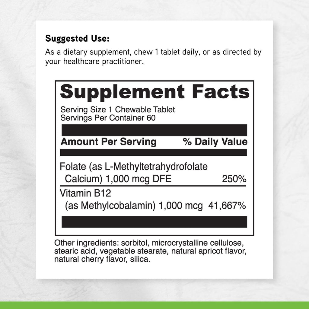 DAVINCI Labs Active Folate B12 Chewable - 60 Tablets - image 6