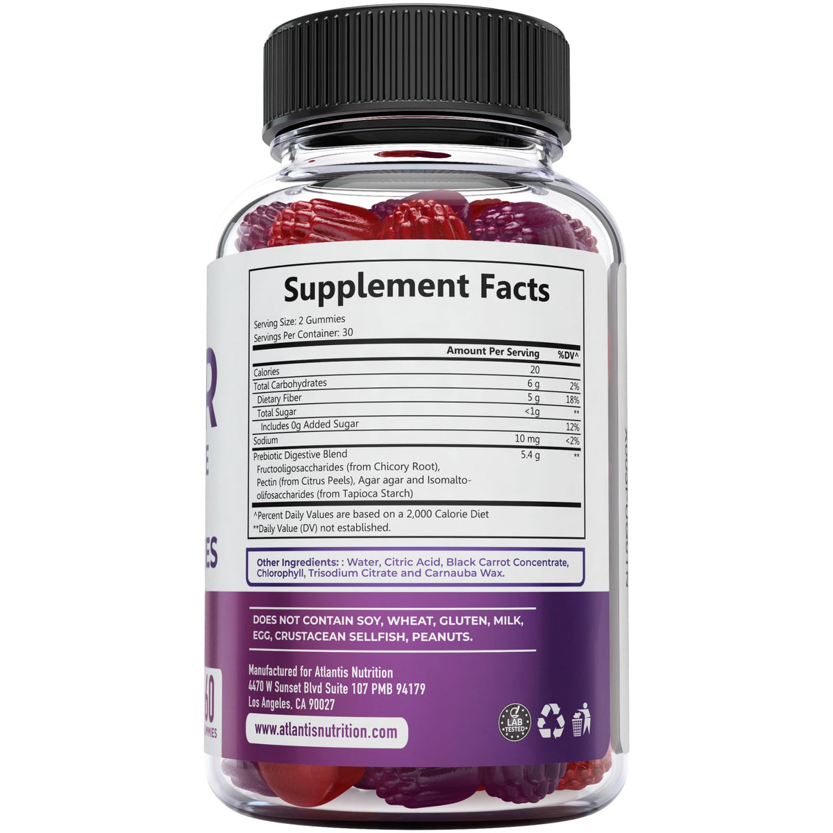 Atlantis Nutrition Sugar Free Fiber Gummies for Digestive Health - 120 Gummies - image 9