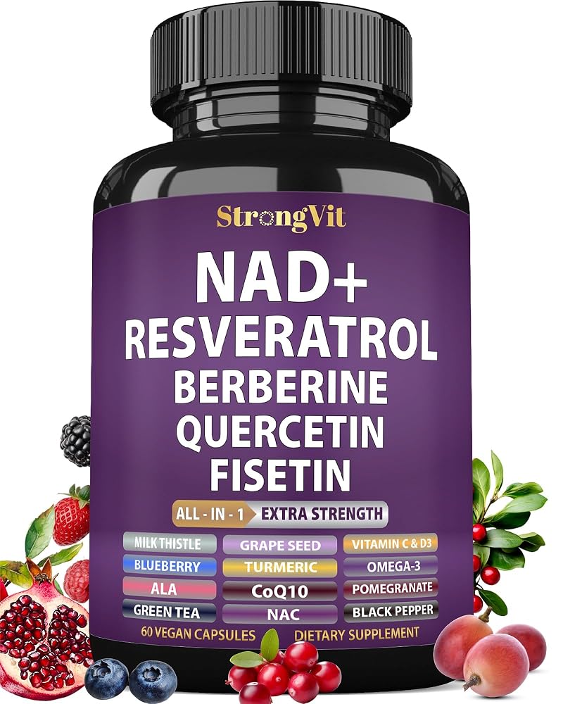 StrongVit NAD Resveratrol Supplement for Cellular Health + Healthy