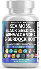 Clean Nutraceuticals Sea Moss Black Seed Oil Blend - 60 Capsules