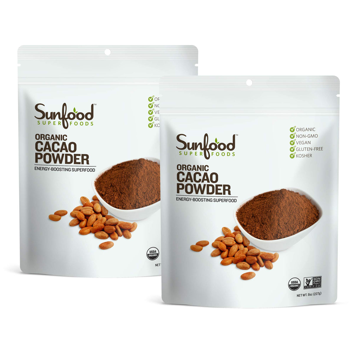 Sunfood Superfoods Organic Raw Cacao Powder - 8 oz (Pack of 2)