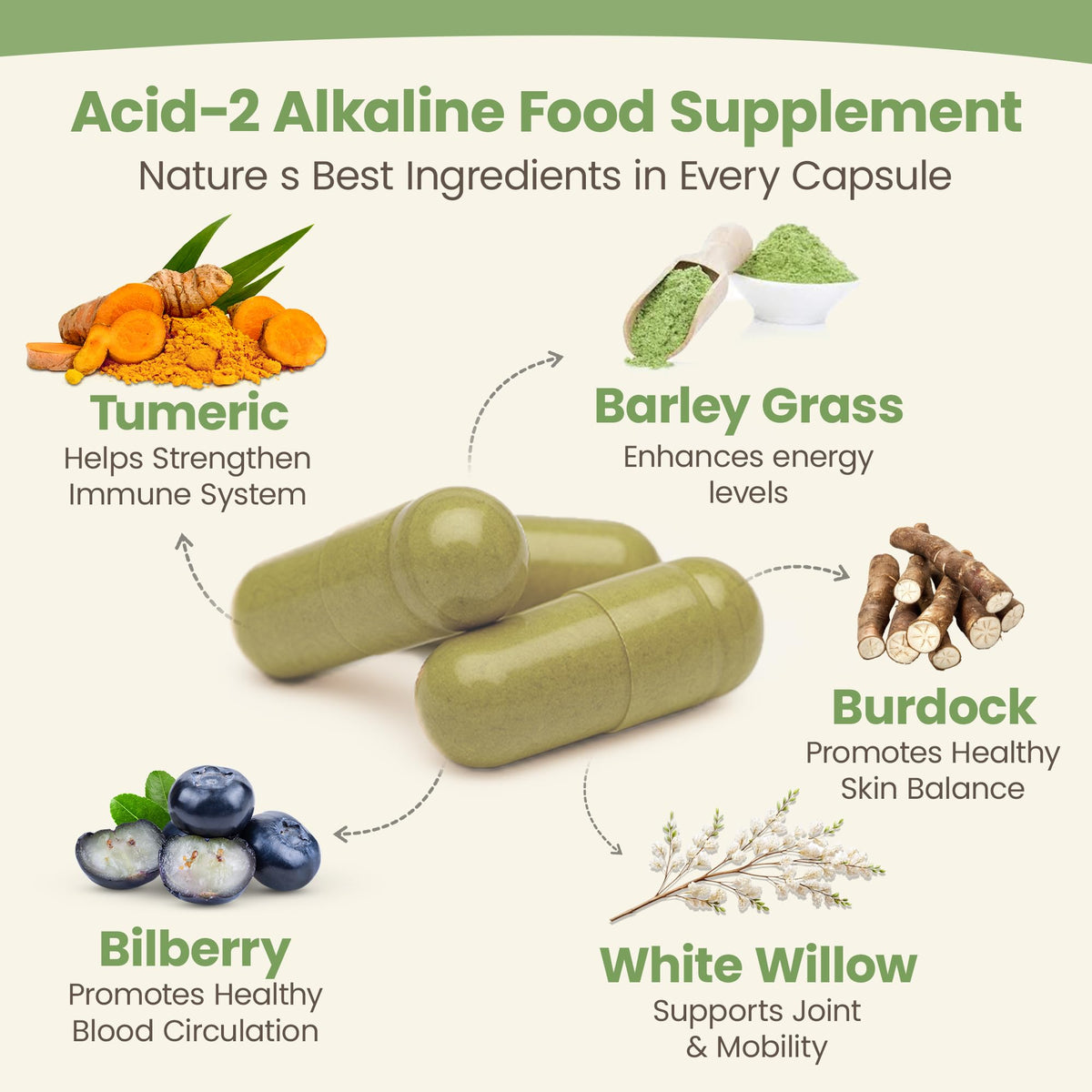 Nature's Brands Acid-2-Alkaline Supplements for Energy - 90 Capsules - image 2