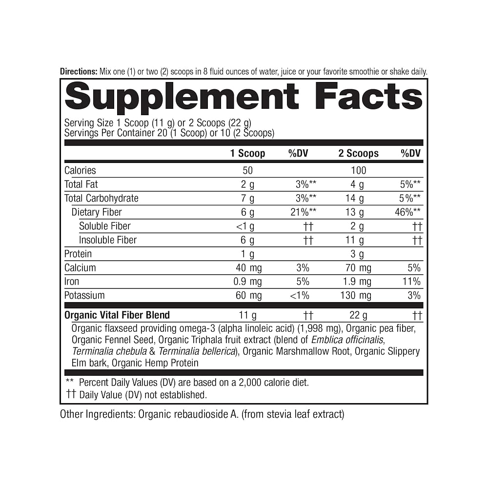 Vital Planet Advanced Fiber Powder with Flax, Pea & Hemp - 7.7 oz - image 2