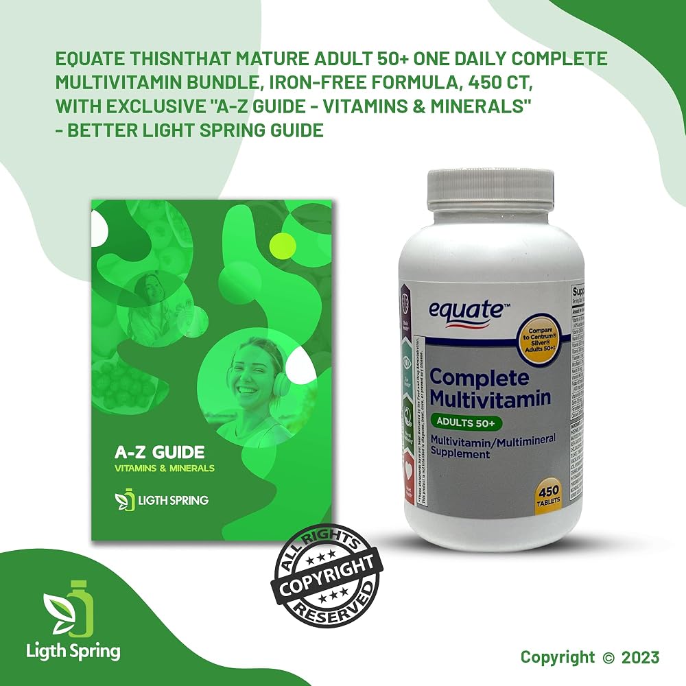 LightSpring Equate Adults 50+ Complete Multivitamin Tablets - 450 Count - image 2