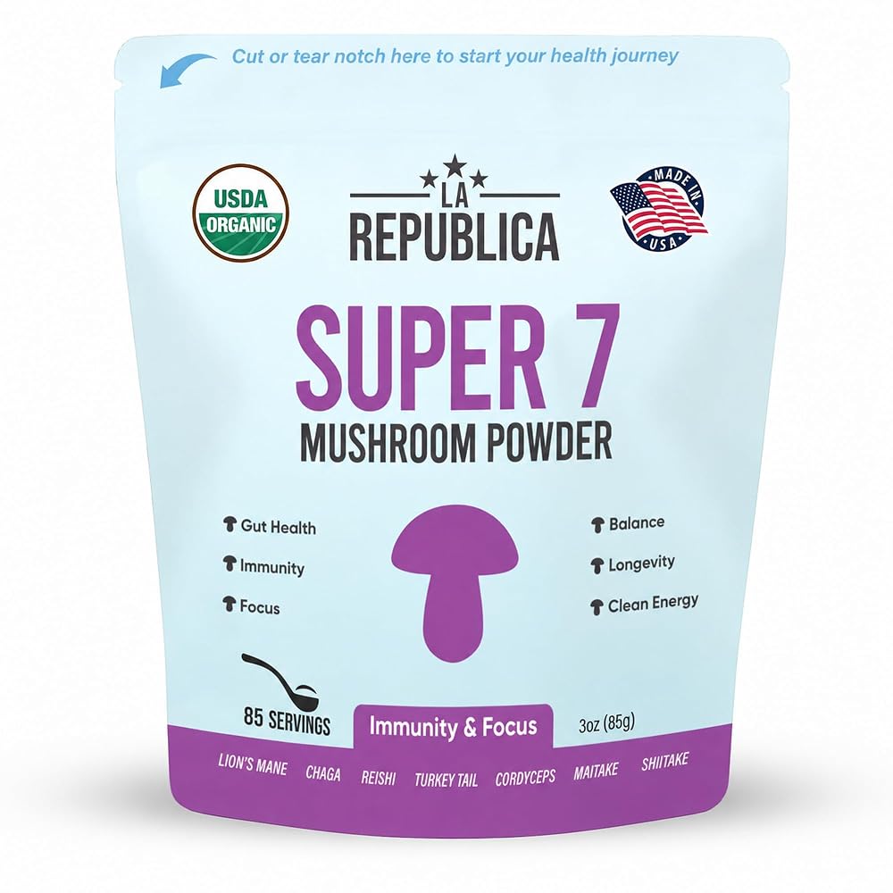 LRLA Superfoods Super 7 Mushroom Powder Blend - 3 oz