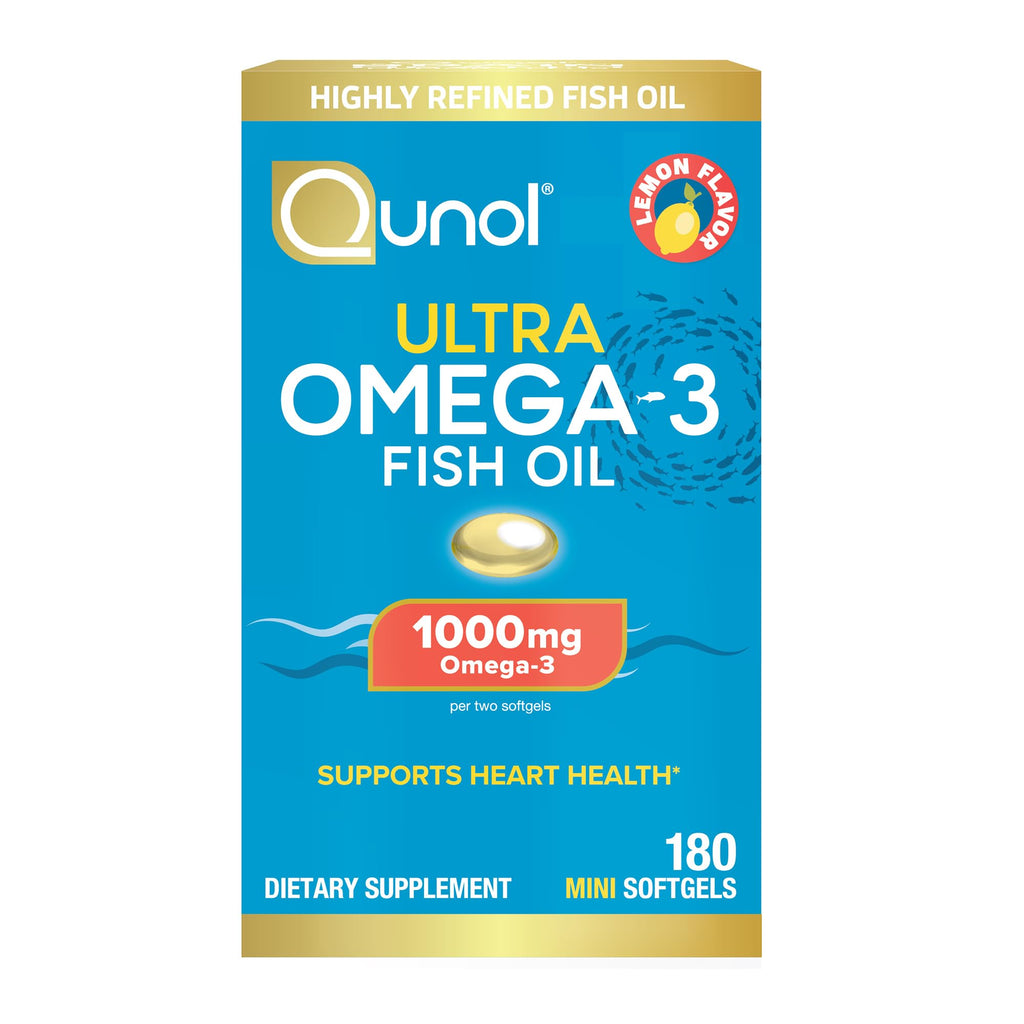 Qunol Ultra Omega-3 Fish Oil Mini Softgels 1000mg - 180 Count