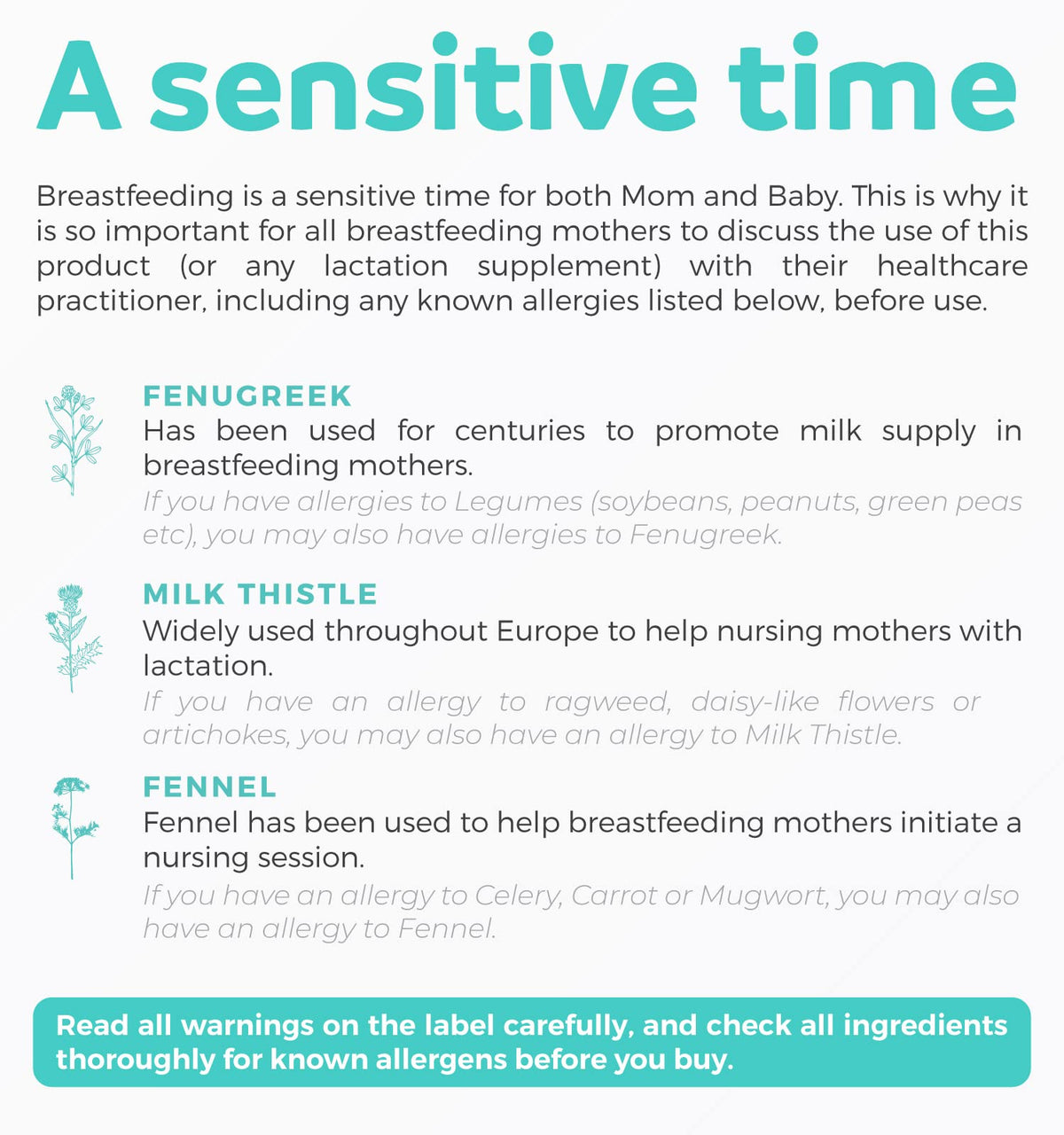 PURE CO Lactation Supplement with Fenugreek, Fennel & Milk Thistle - image 4