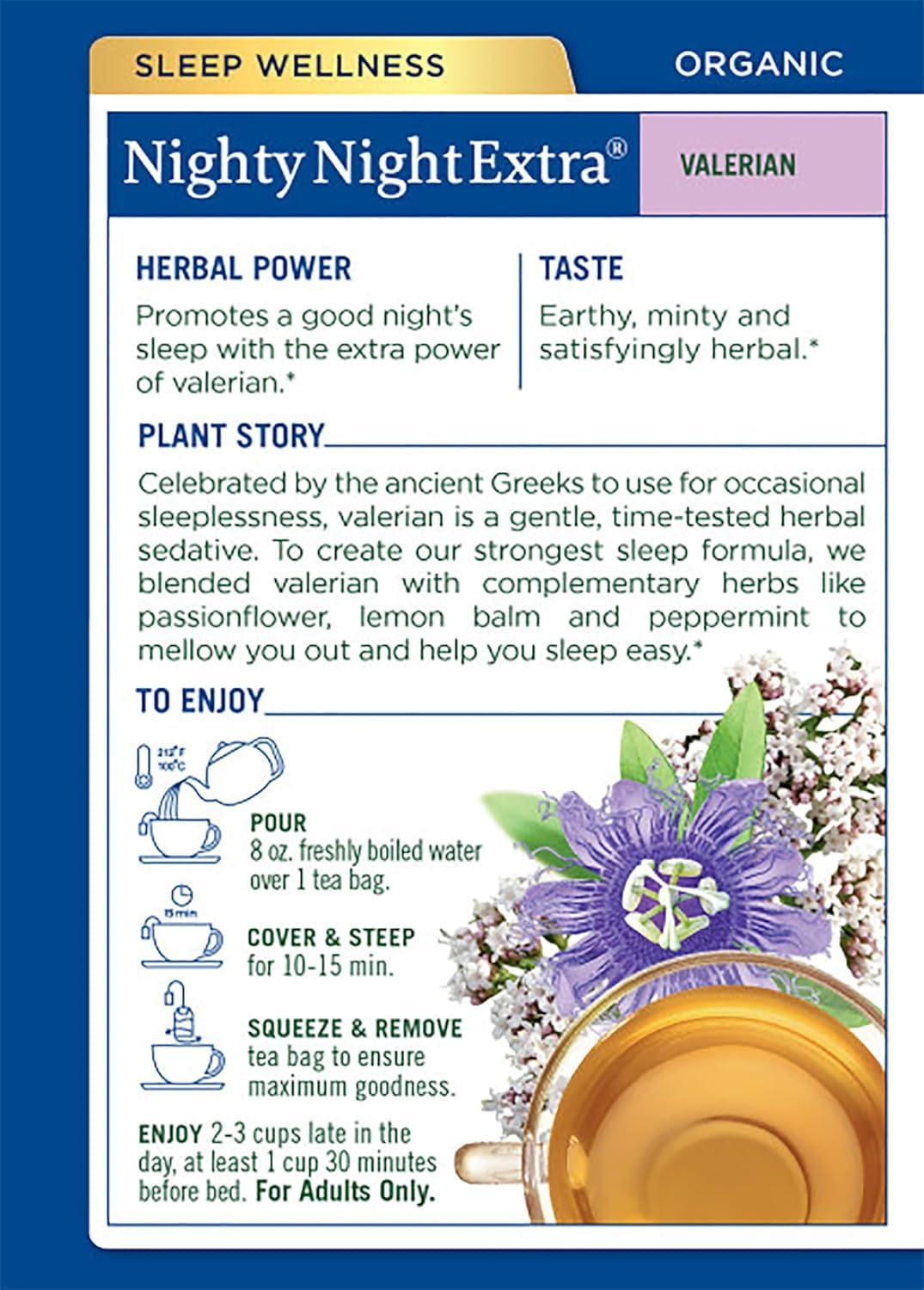 Traditional Medicinals Nighty Night Valerian Tea - 16 Teabags - image 2
