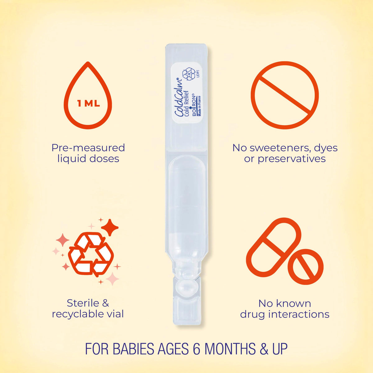 Boiron ColdCalm Baby Single-Use Drops for Relief from Cold Symptoms - image 3