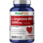 NusaPure L-Arginine HCl 1000mg Vegan - 200 Capsules