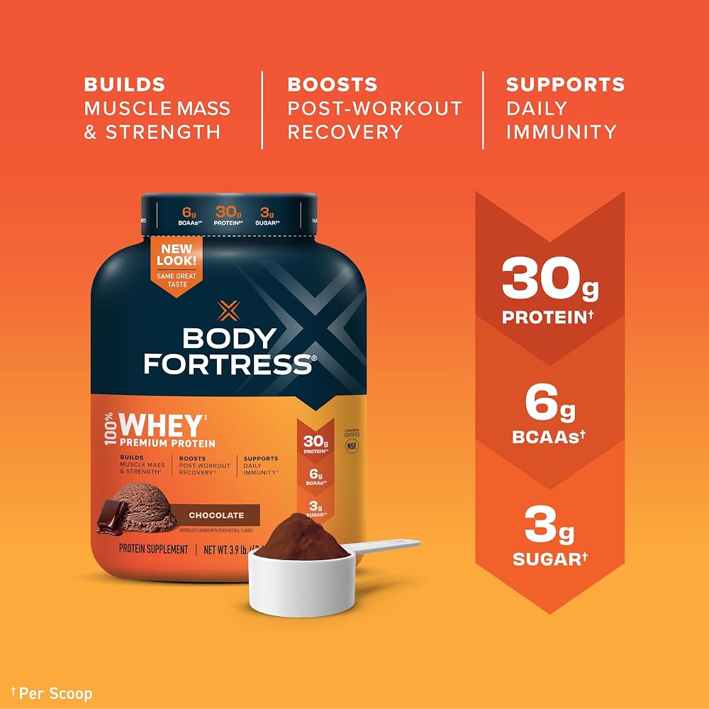 Body Fortress 100% Whey Protein Powder Vanilla & Chocolate - 2x 3.9 lb - image 7