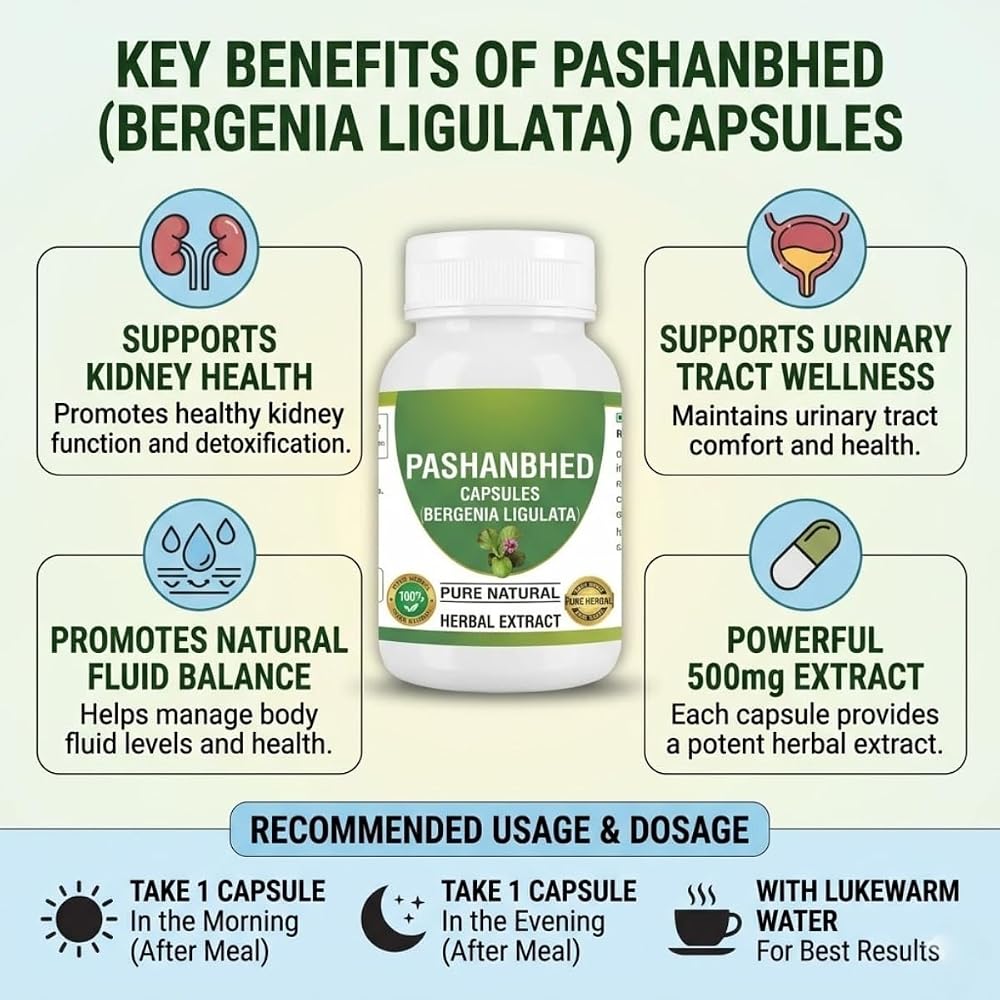 Morsan Healthcare Pashanabheda Bergenia ligulata Powder - 240 Capsules - image 5