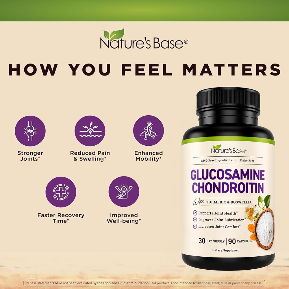 Nature's Base Glucosamine Chondroitin MSM Joint Support - 90 Capsules - image 4