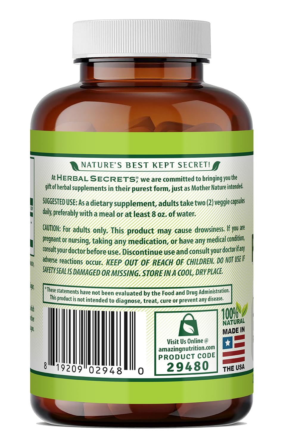 Herbal Secrets Passion Flower 700 Mg - 240 Vegetarian Capsules - image 3
