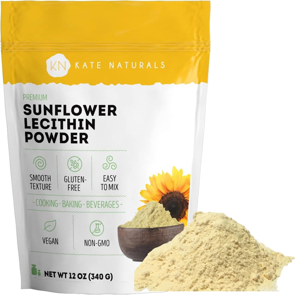 Kate Naturals Sunflower Lecithin Powder for Baking - 12 oz