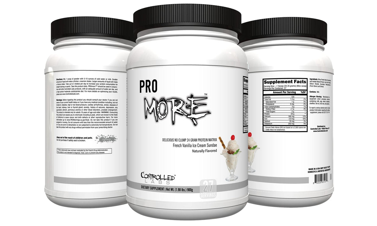 CONTROLLED LABS PROmore Protein Powder, 24g Protein, 27 Serv