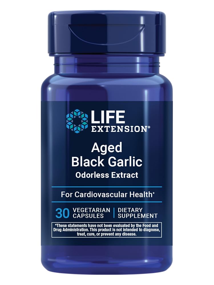 Life Extension Aged Black Garlic Heart Health Support - 30 Capsules