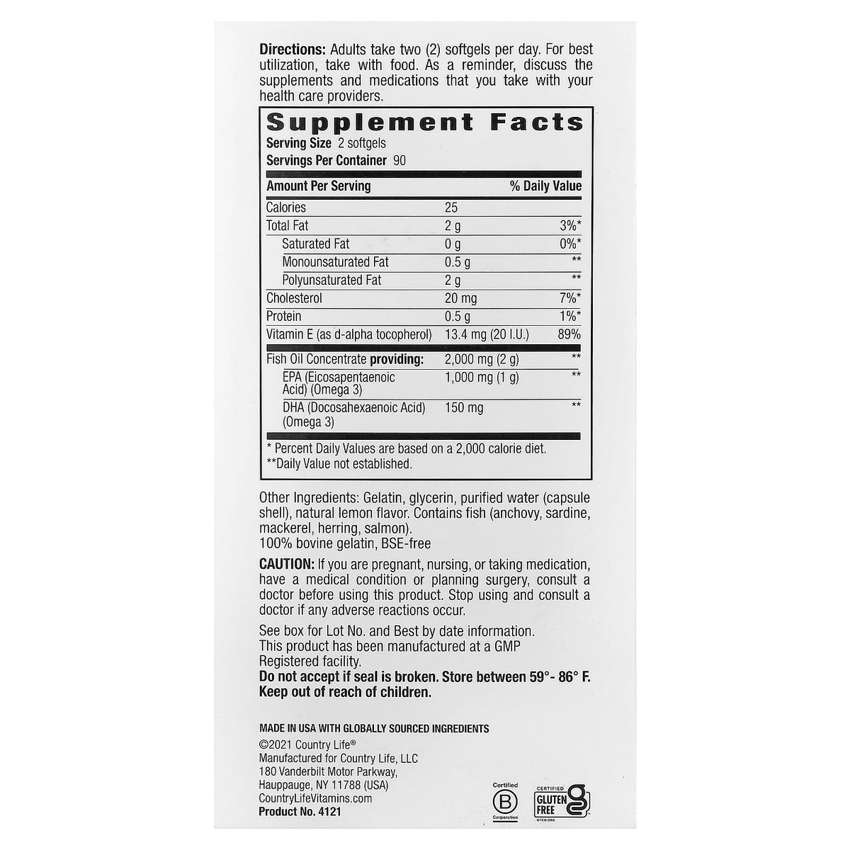 Country Life Omega 3 Mood - 180 Softgels - image 2