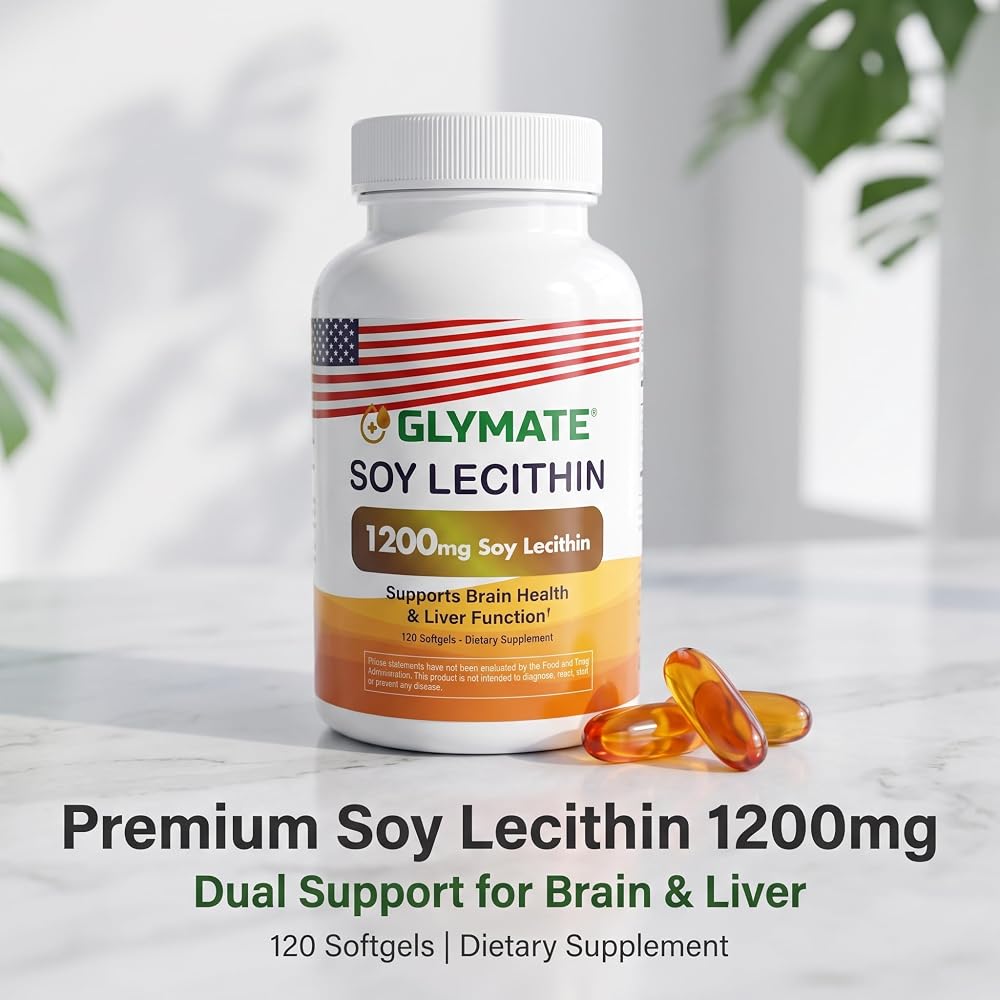 Glymate Soy Lecithin 1200mg Brain & Liver Support - 120 Softgels - image 5