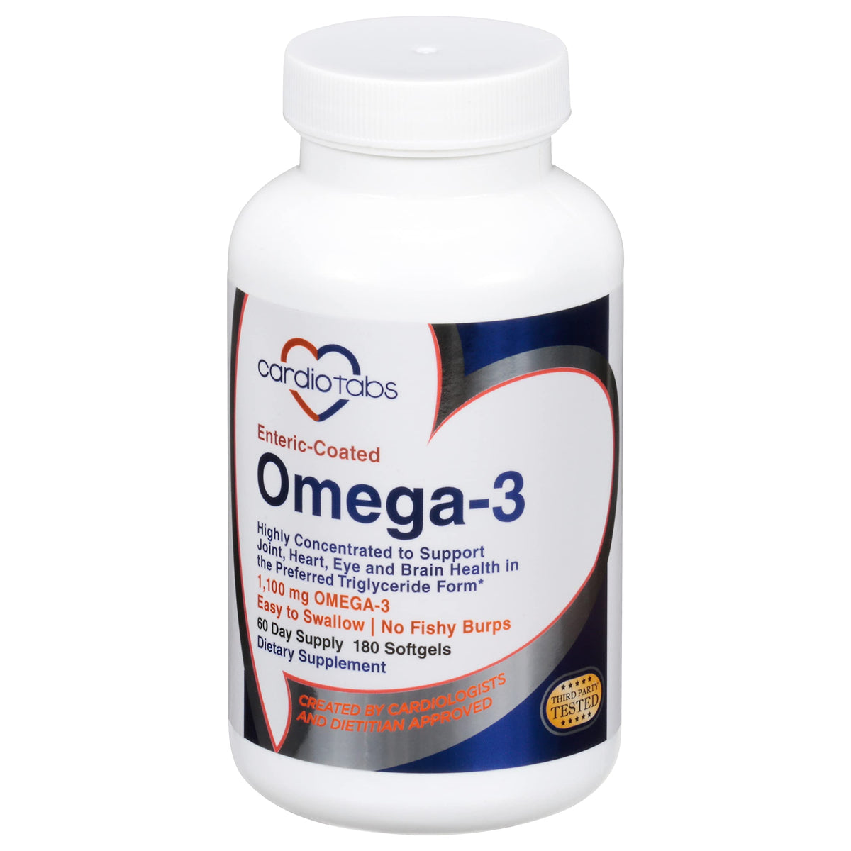 CardioTabs Omega-3 Enteric-Coated Fish Oil - 180 Softgels