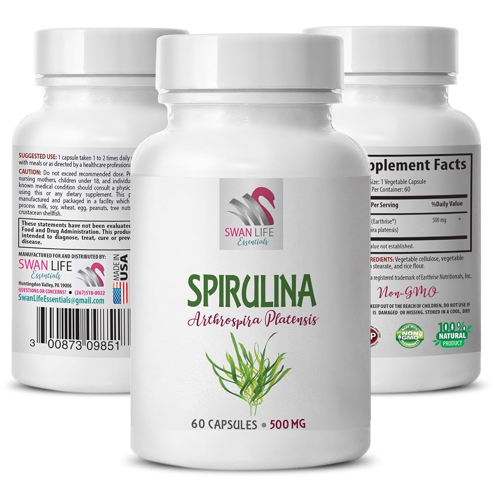 Swan Life Essentials Spirulina 500mg Antioxidant - 60 Capsules - image 3