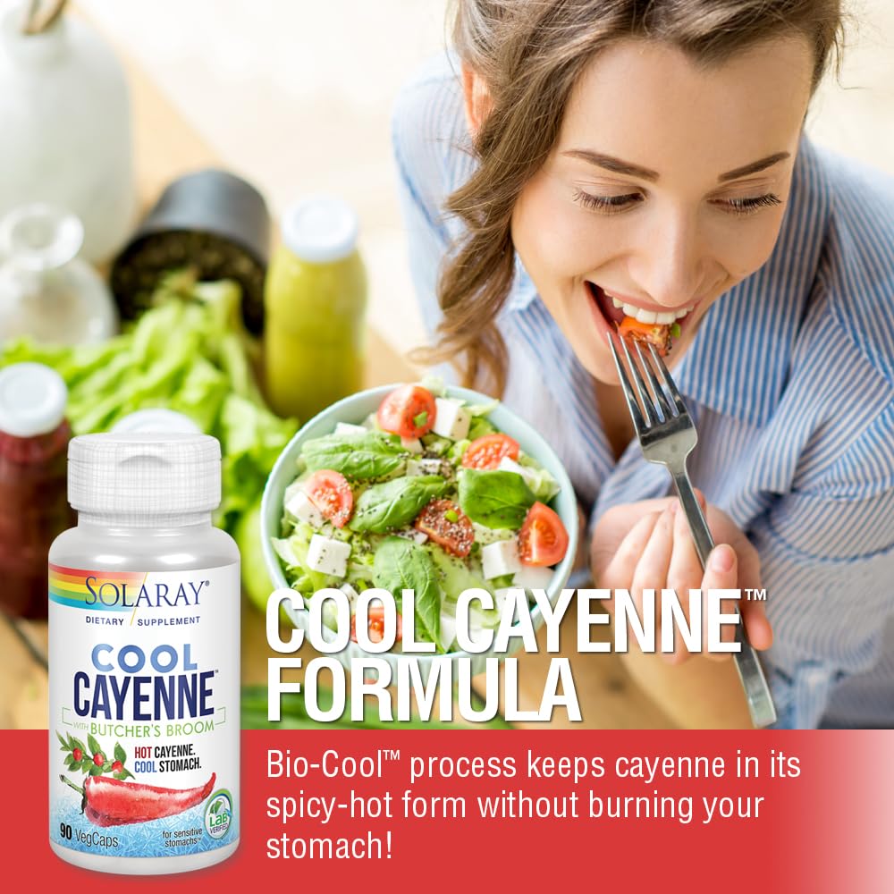 SOLARAY Cool Cayenne Pepper 40,000 HU Circulation Support - 90 Capsules - image 4