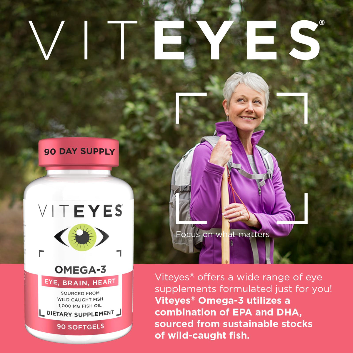 Viteyes Omega-3 Vision Health Supplement with EPA & DHA - 90 Softgels - image 2