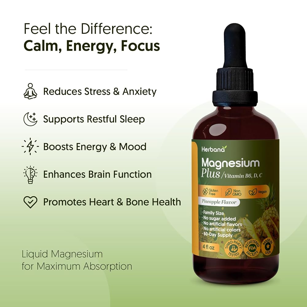 HERBANA MANUFACTURING Magnesium Plus Pineapple Flavor - Magnesium