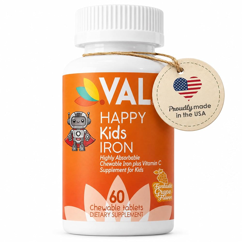 VAL Happy Kids Iron Supplements Chewable Tablets - 60 Count