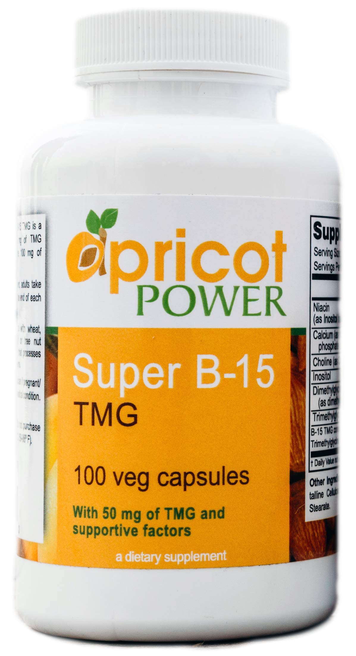 Apricot Power Super B-15 Pangamic Acid - 100 Vegetarian Capsules