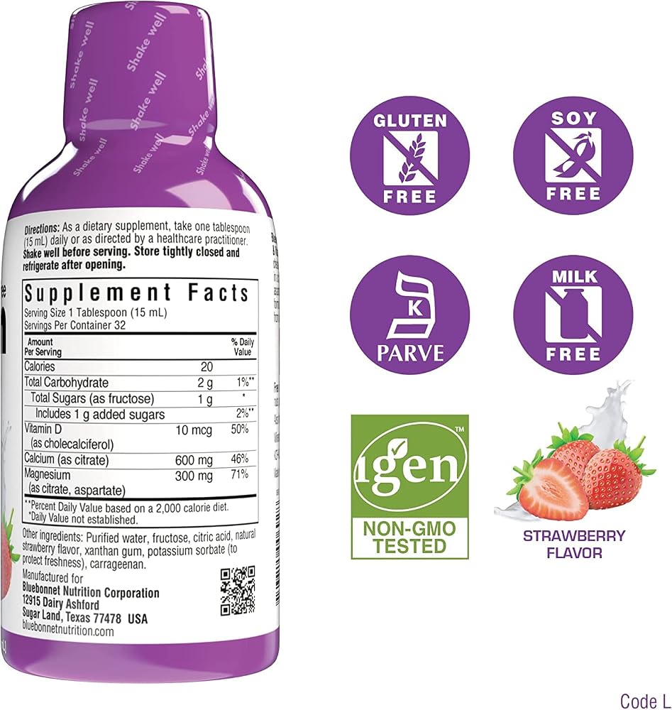 BlueBonnet Liquid Calcium Citrate Magnesium Citrate Vitamin D3 - 48 Fl Oz - image 3