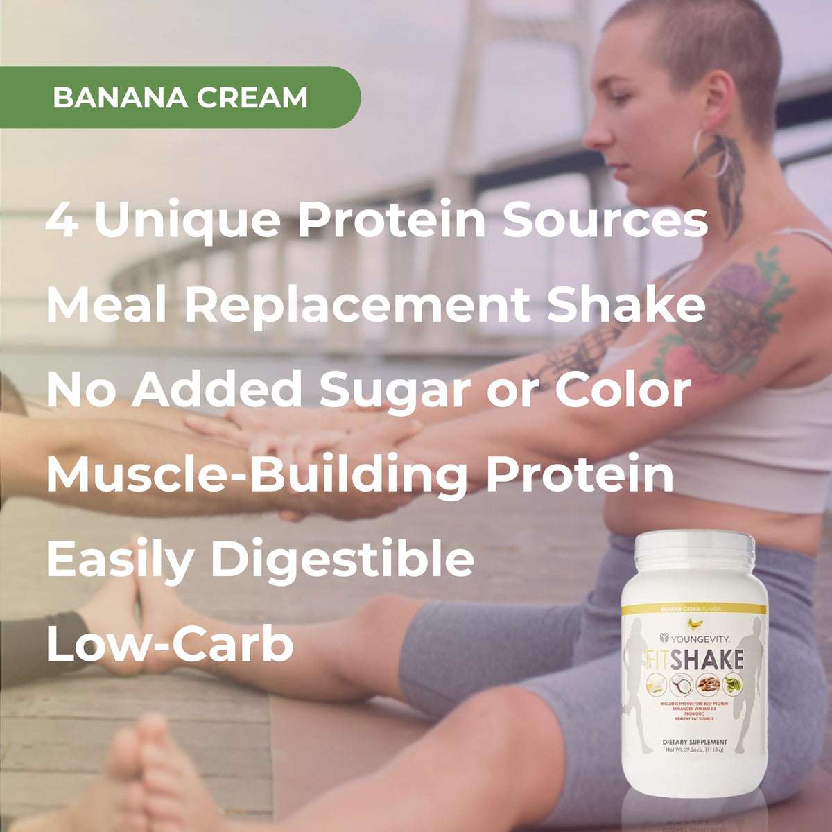 Youngevity FitShake Banana Cream Protein Powder - 2.4 lbs - image 4
