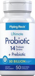 Piping Rock Probiotic for Men and Women - 50 Vegetarian Capsules