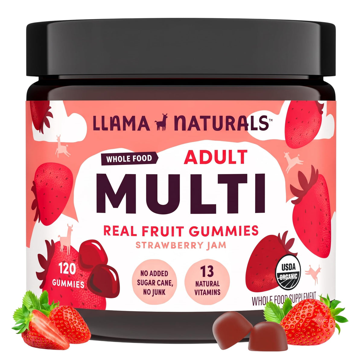 Llama Naturals Real Fruit Gummy Vitamins for Adults
