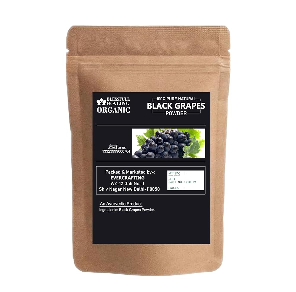 Blessfull Healing Organic Black Grapes Powder 100% Pure Natural 200