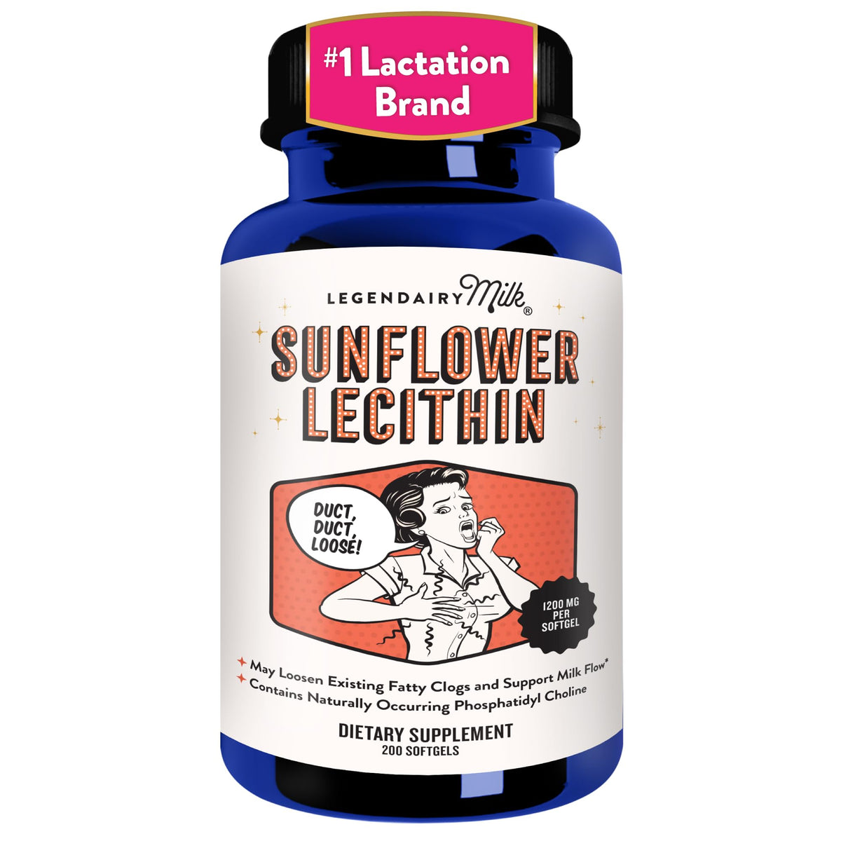 Legendairy Milk Sunflower Lecithin 1200mg Lactation Support - 200 Softgels