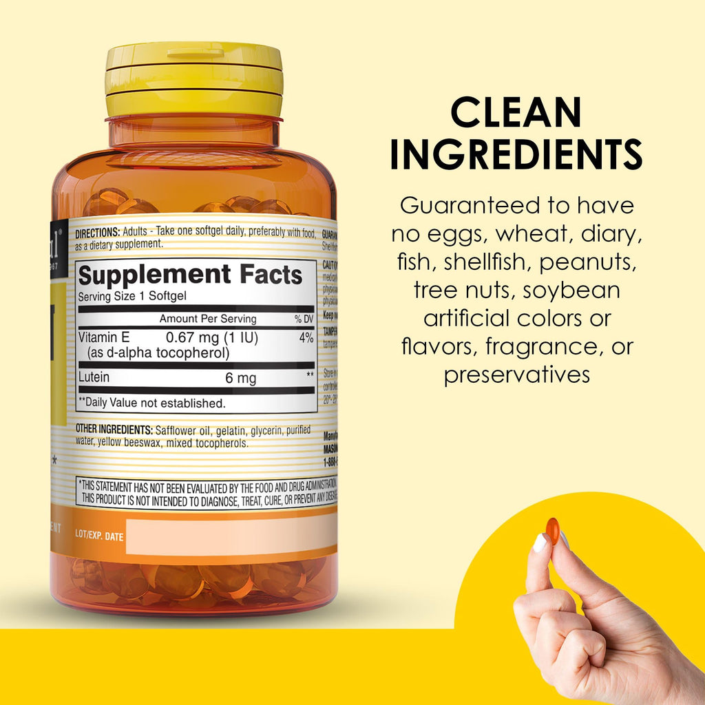 Mason Natural Lutein 6 mg with Vitamin E - 180 Softgels - image 5