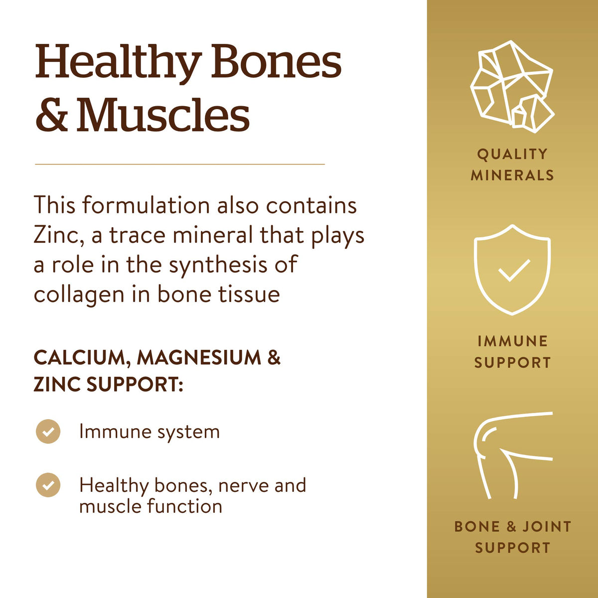 Solgar Calcium Magnesium Plus Zinc - 100 Tablets - image 4