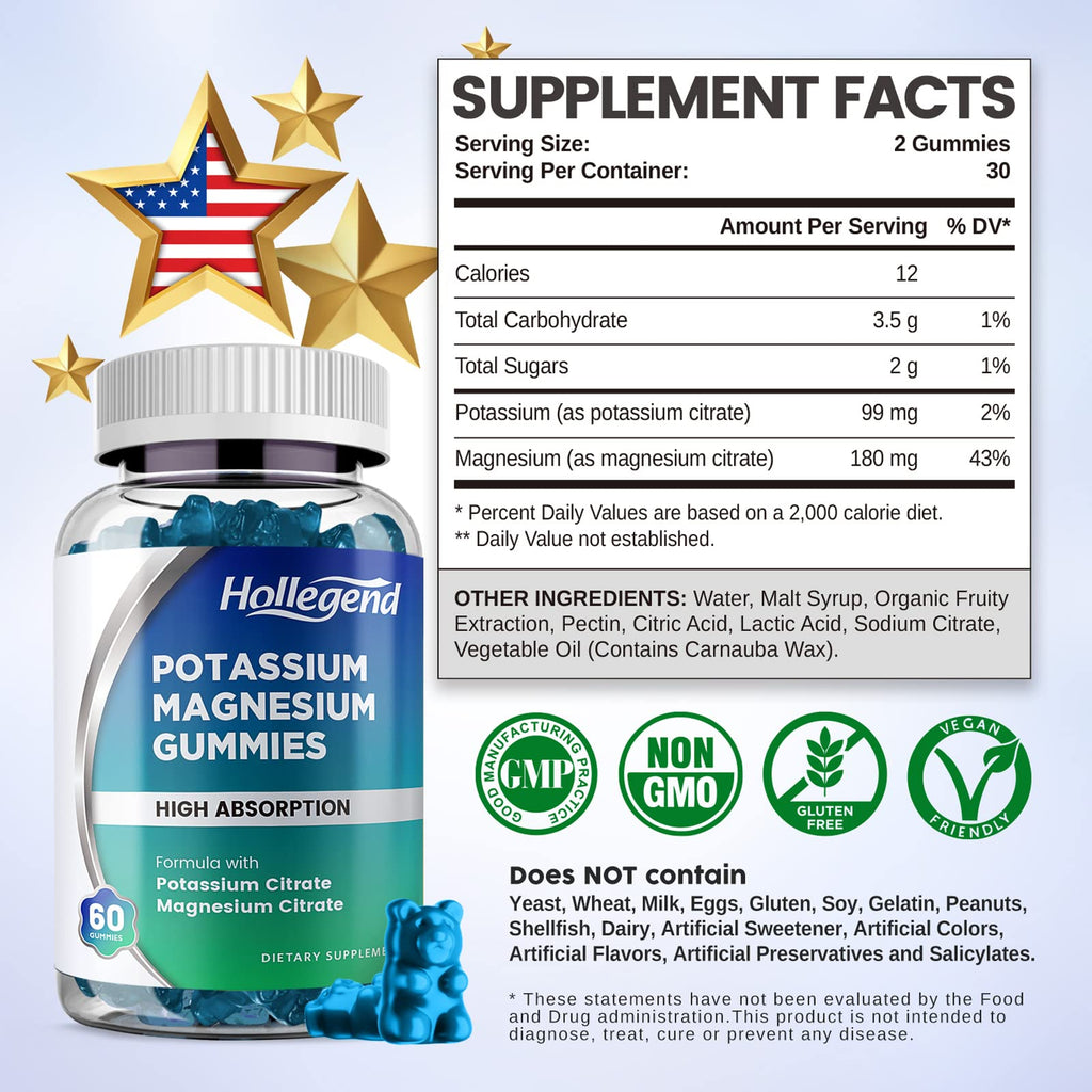 HOLLEGEND Potassium Magnesium Gummies