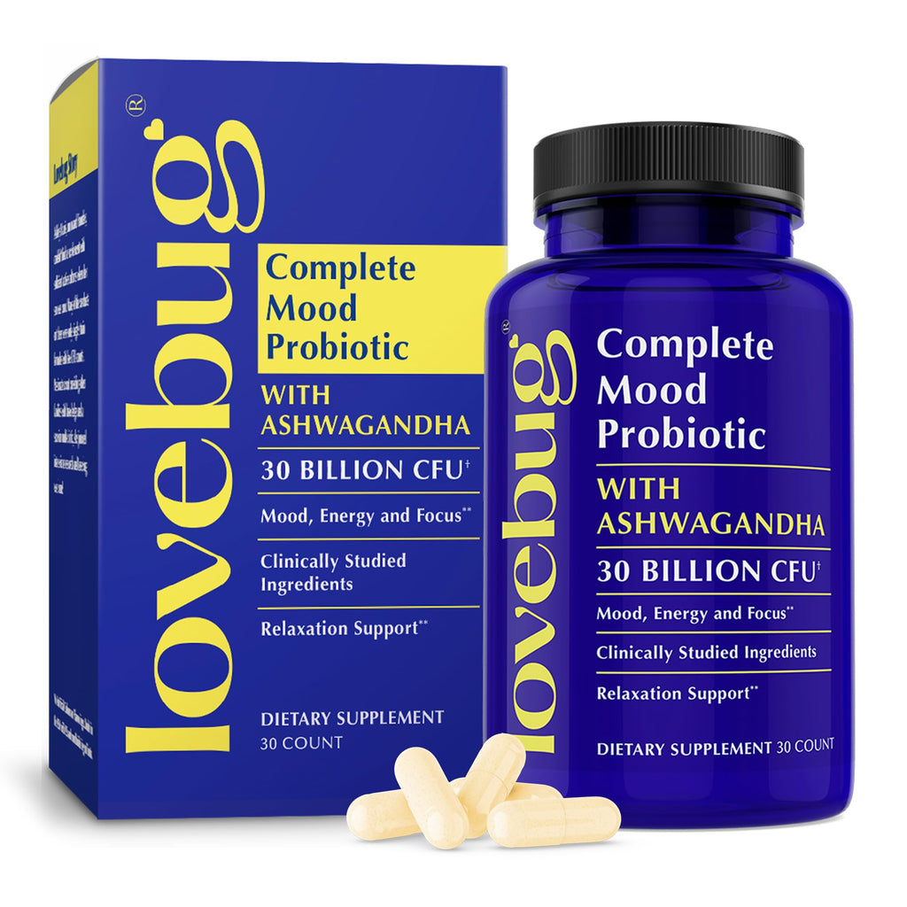 LOVEBUG Complete Mood Probiotic with Ashwagandha - 30 Capsules