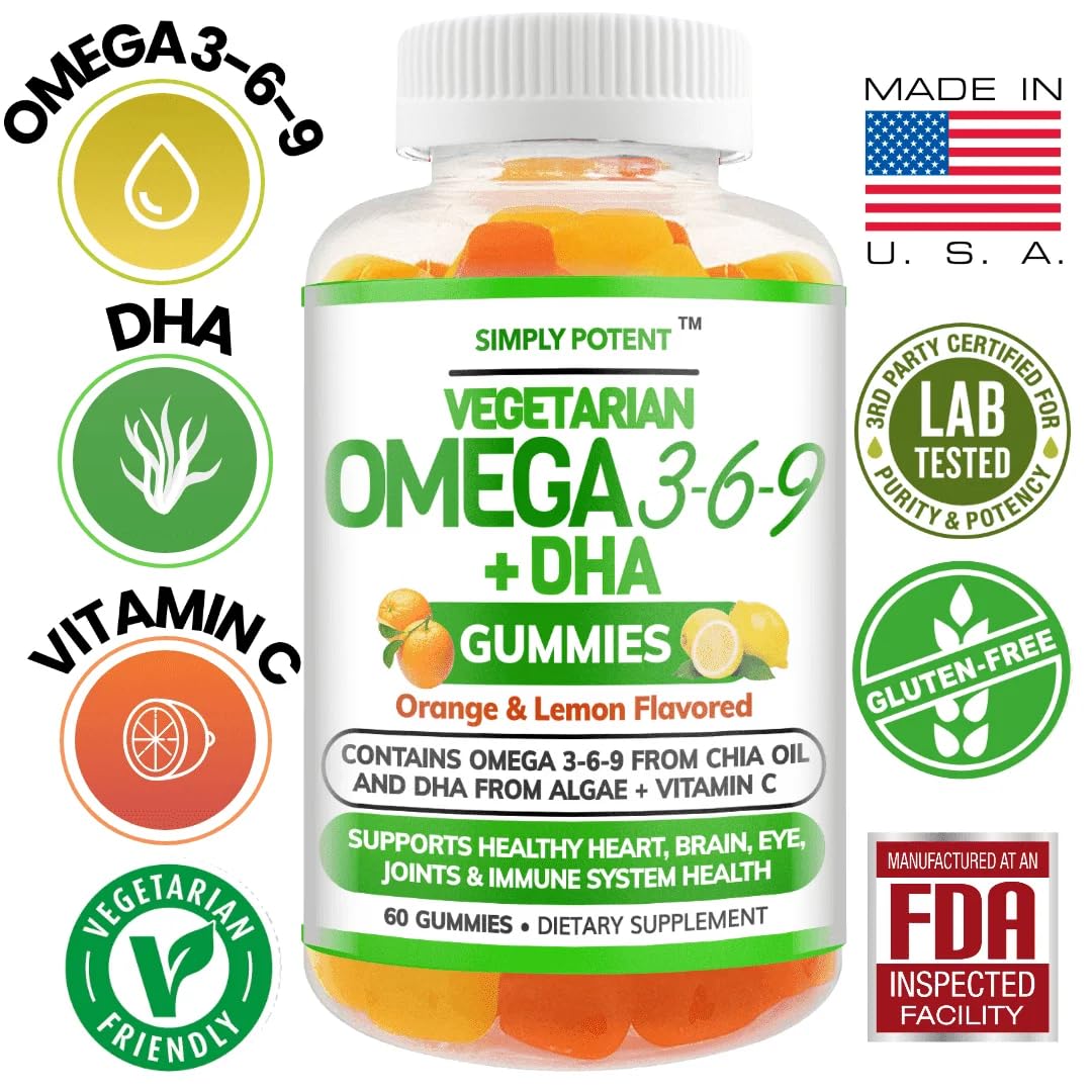 Simply Potent Omega 3 Fish Oil Gummies Plant-Based DHA - 60 Count - image 2