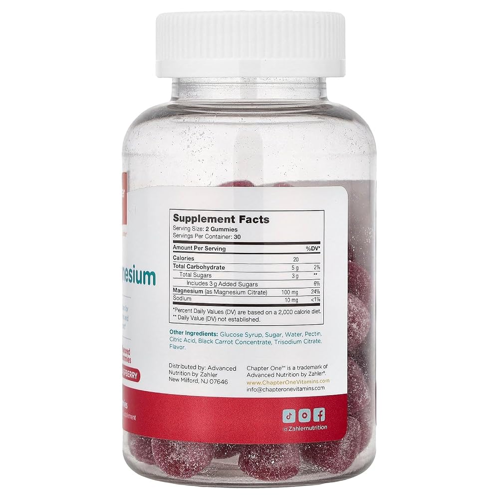 Chapter One Magnesium Gummies Raspberry - 60 Gummies - image 2