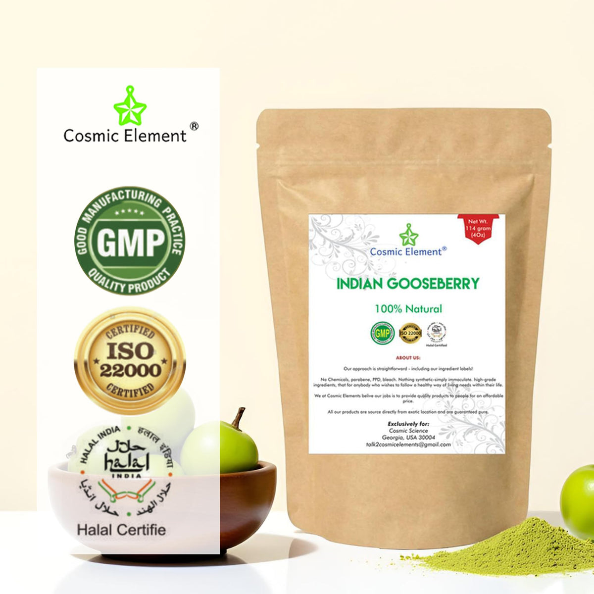 Cosmic Element Organic Amla Powder for Hair & Skin - 4 oz - image 4